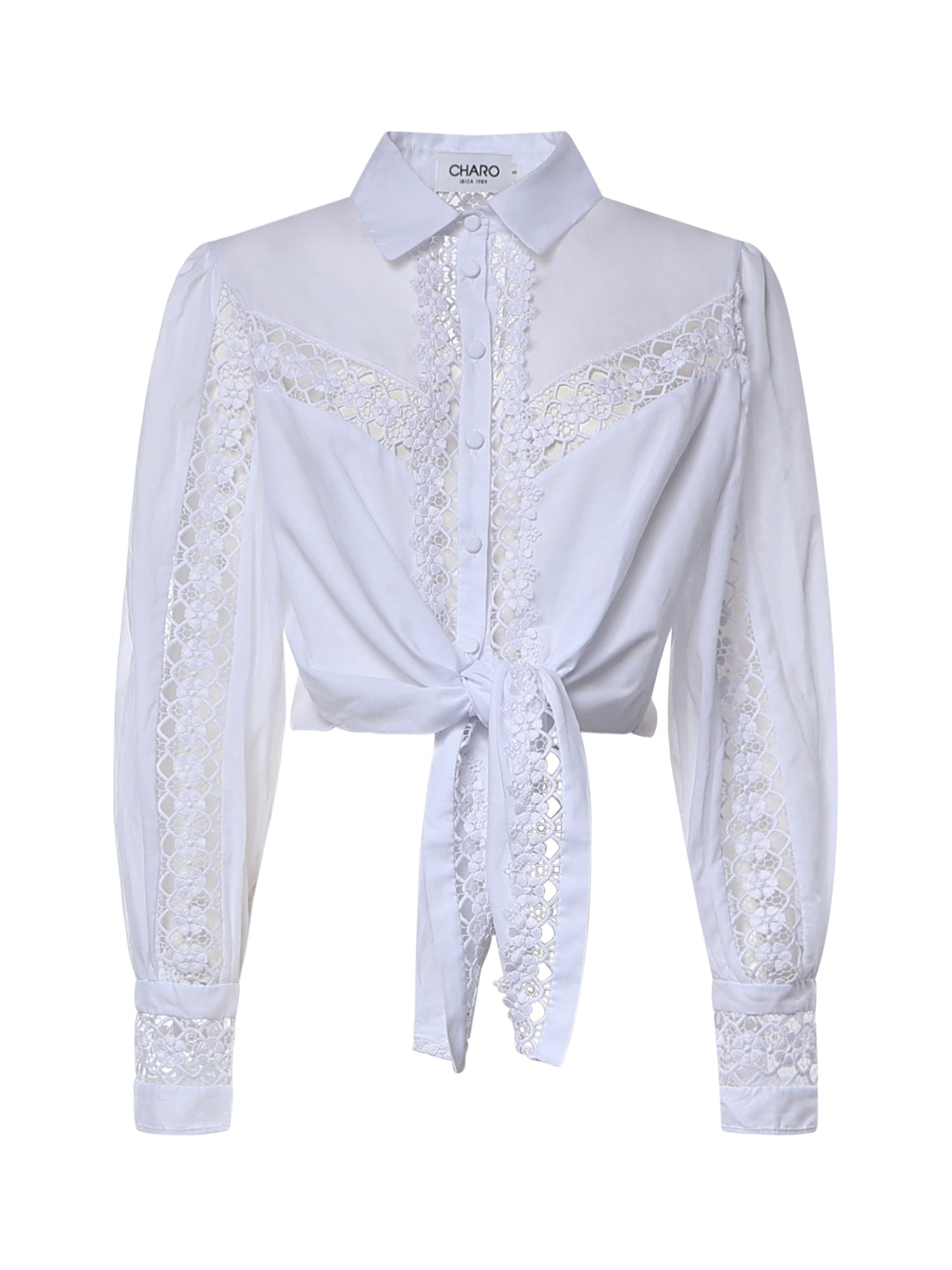 Camicia cropped Devi in voile di cotone 261200 WHITE CHARO RUIZ 