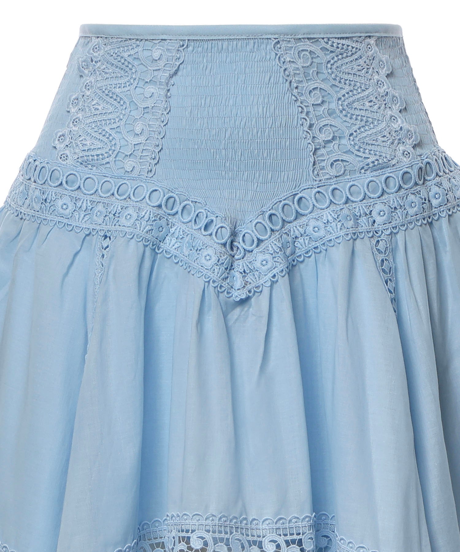 Minigonna Taléa in voile di cotone e pizzo 261400 BLUE CHARO RUIZ 