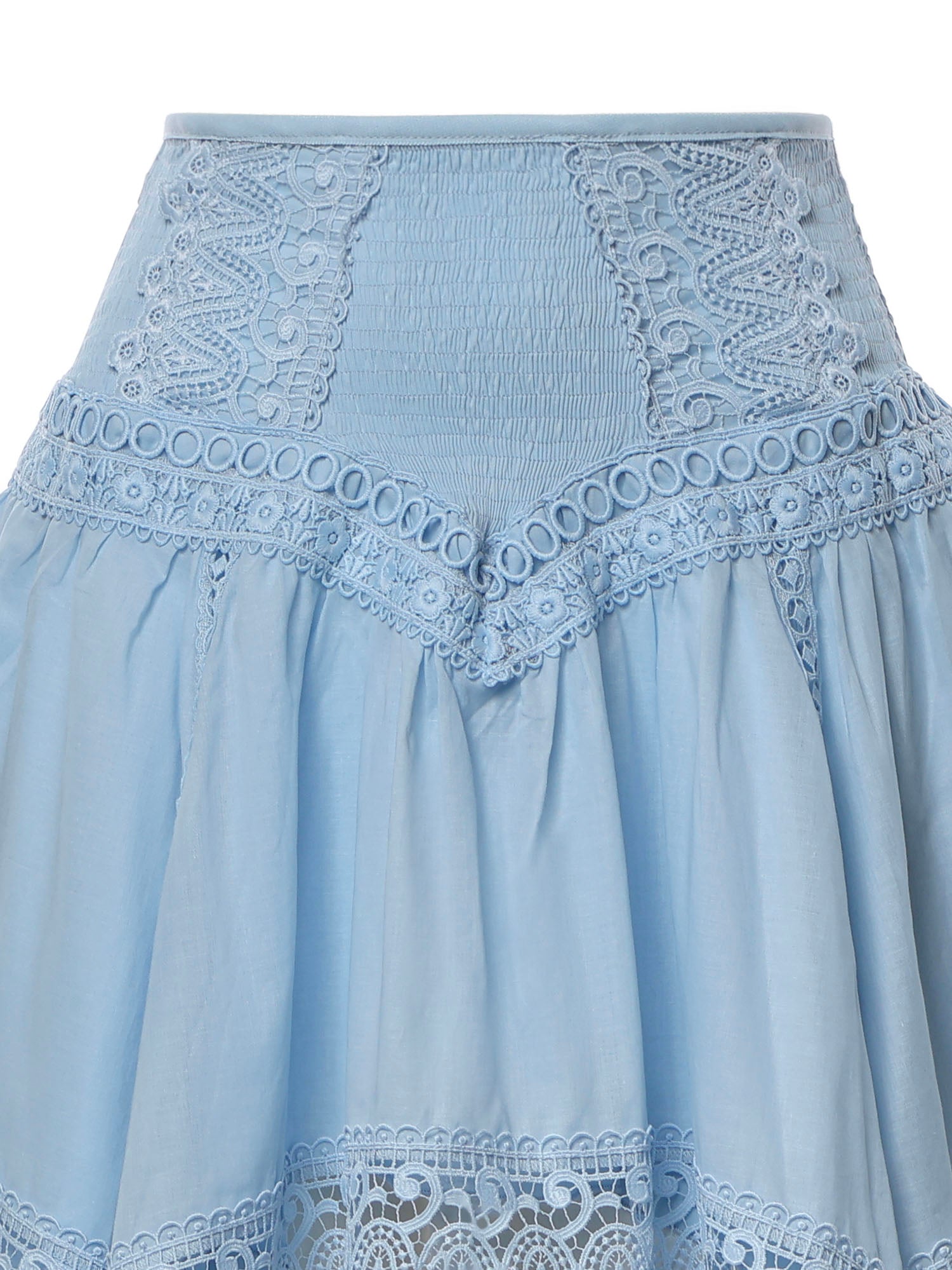 Minigonna Taléa in voile di cotone e pizzo 261400 BLUE CHARO RUIZ 