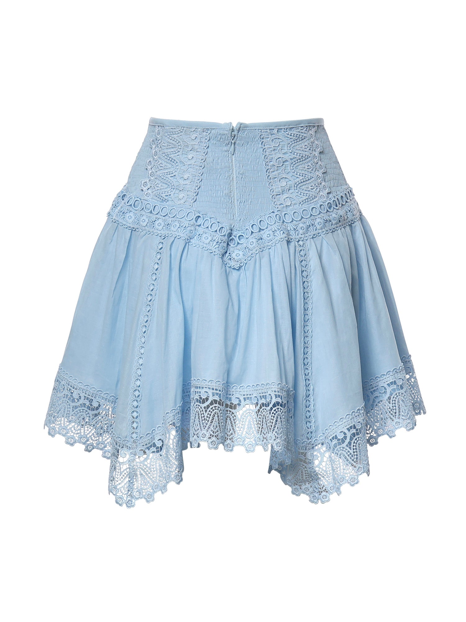 Minigonna Taléa in voile di cotone e pizzo 261400 BLUE CHARO RUIZ 