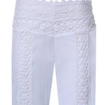 Pantaloni Vianora in voile di cotone e pizzo 261501 WHITE CHARO RUIZ 