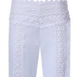 Pantaloni Vianora in voile di cotone e pizzo 261501 WHITE CHARO RUIZ 