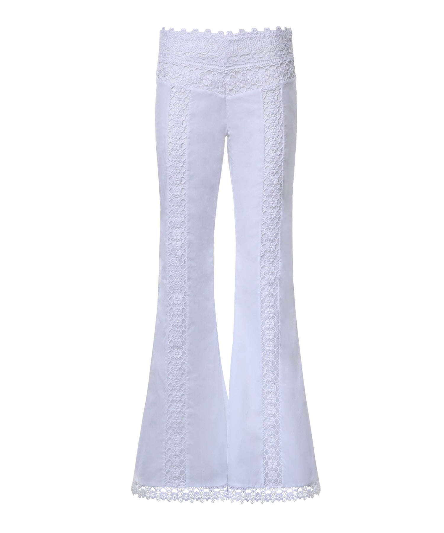 Pantaloni Vianora in voile di cotone e pizzo 261501 WHITE CHARO RUIZ 