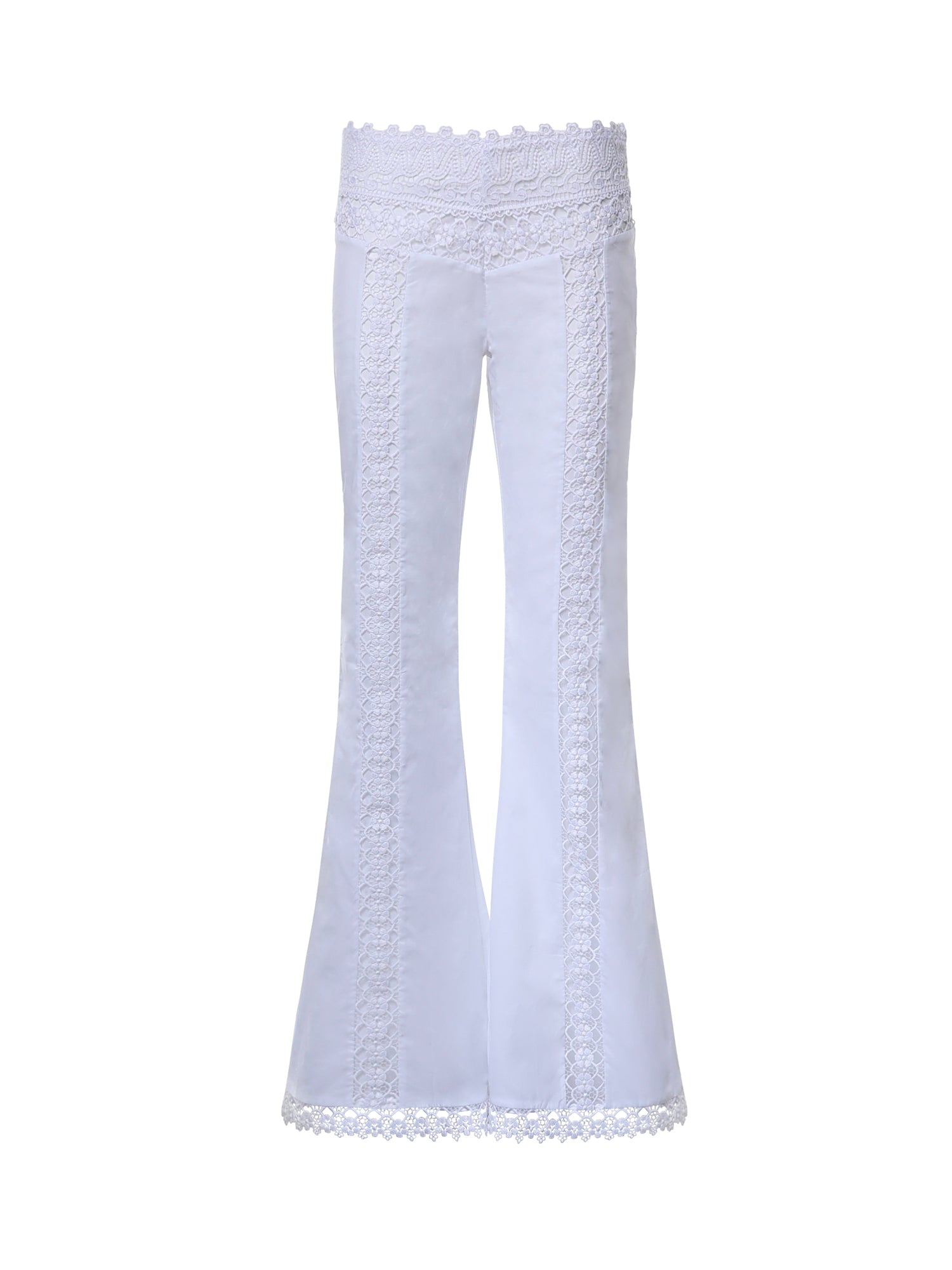 Pantaloni Vianora in voile di cotone e pizzo 261501 WHITE CHARO RUIZ 
