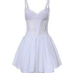 Miniabito Gardenia in voile di cotone e pizzo 261602 WHITE CHARO RUIZ 
