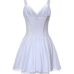 Miniabito Gardenia in voile di cotone e pizzo 261602 WHITE CHARO RUIZ 