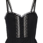 Miniabito Lenora in voile di cotone e pizzo 261603 BLACK CHARO RUIZ 