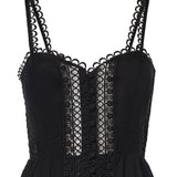 Miniabito Lenora in voile di cotone e pizzo 261603 BLACK CHARO RUIZ 