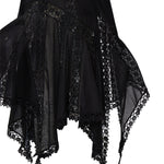 Abito midi Blossel in voile di cotone e pizzo 261621 BLACK CHARO RUIZ 