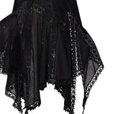 Abito midi Blossel in voile di cotone e pizzo 261621 BLACK CHARO RUIZ 
