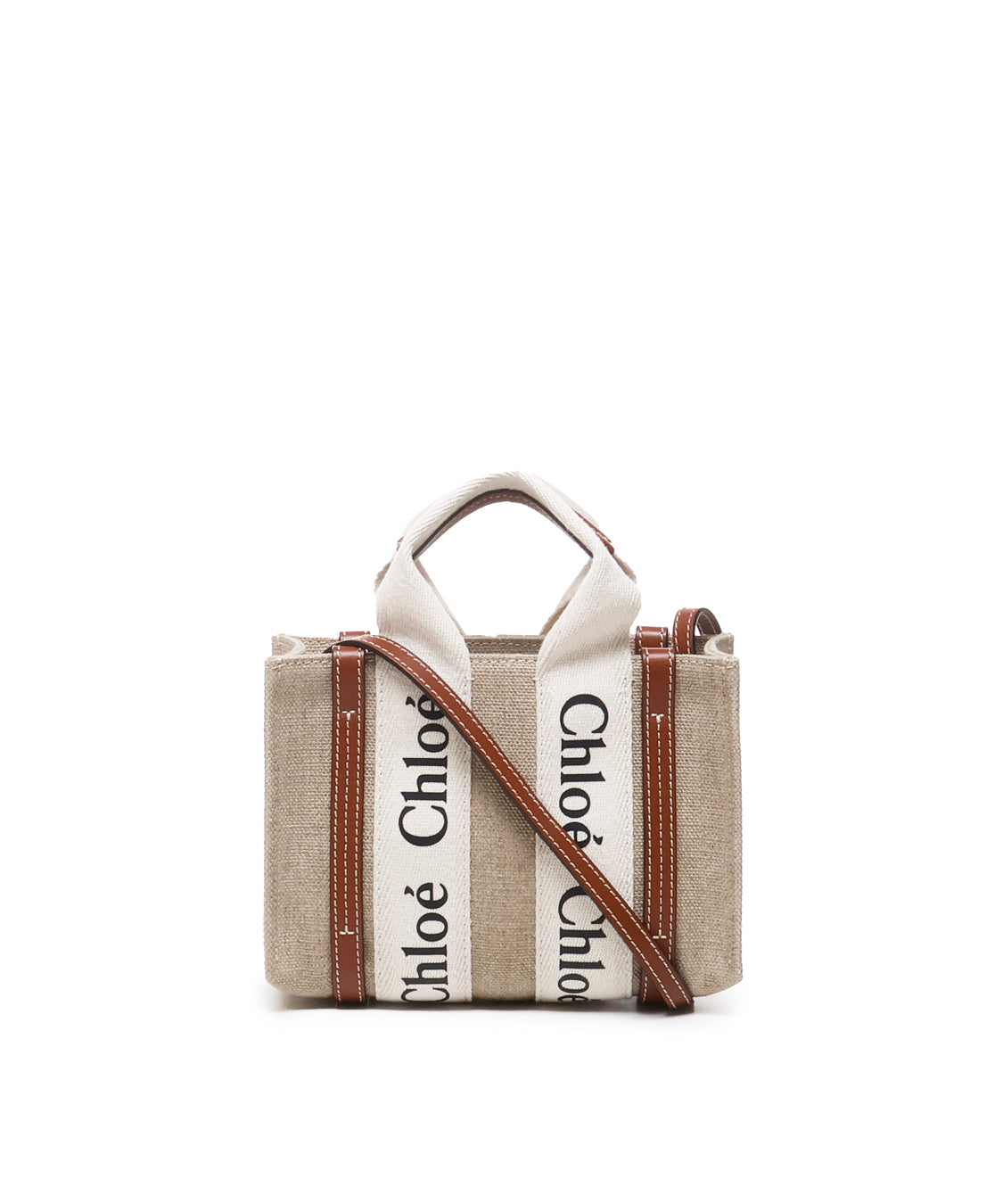 Tote bag mini Woody in lino CHC22AP237I26 90U CHLOÉ 
