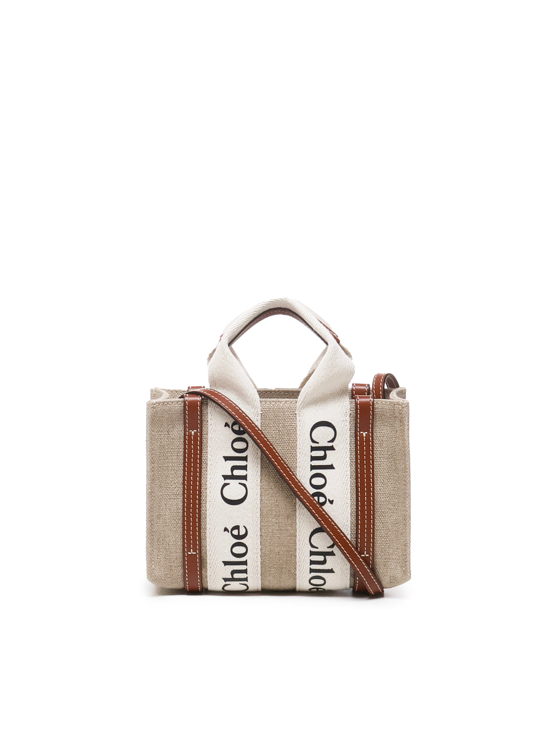 Tote bag mini Woody in lino CHC22AP237I26 90U CHLOÉ 