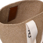 Borsa cesto Woody grande in fibre naturali CHC22SS380G55 101 CHLOÉ 