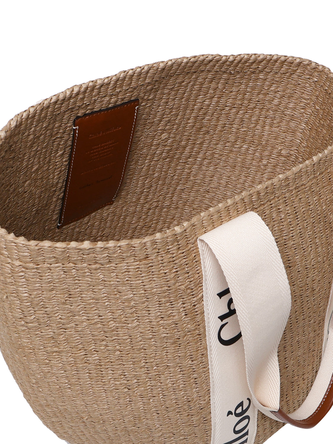 Borsa cesto Woody grande in fibre naturali CHC22SS380G55 101 CHLOÉ 