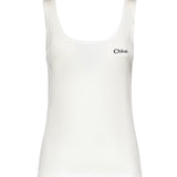 Tank top con logo in jersey CH25SJH12180 101 CHLOÉ 