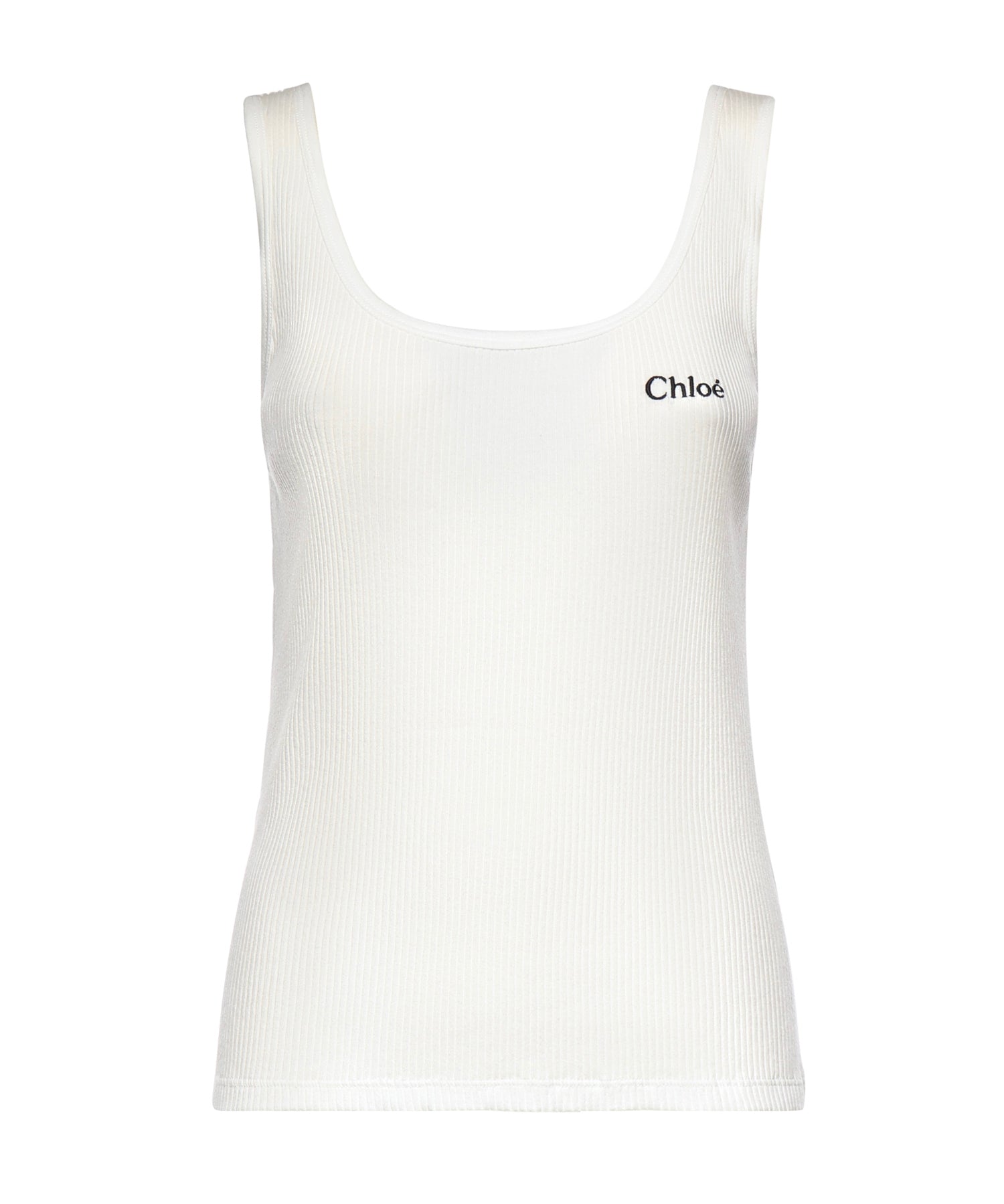 Tank top con logo in jersey CH25SJH12180 101 CHLOÉ 