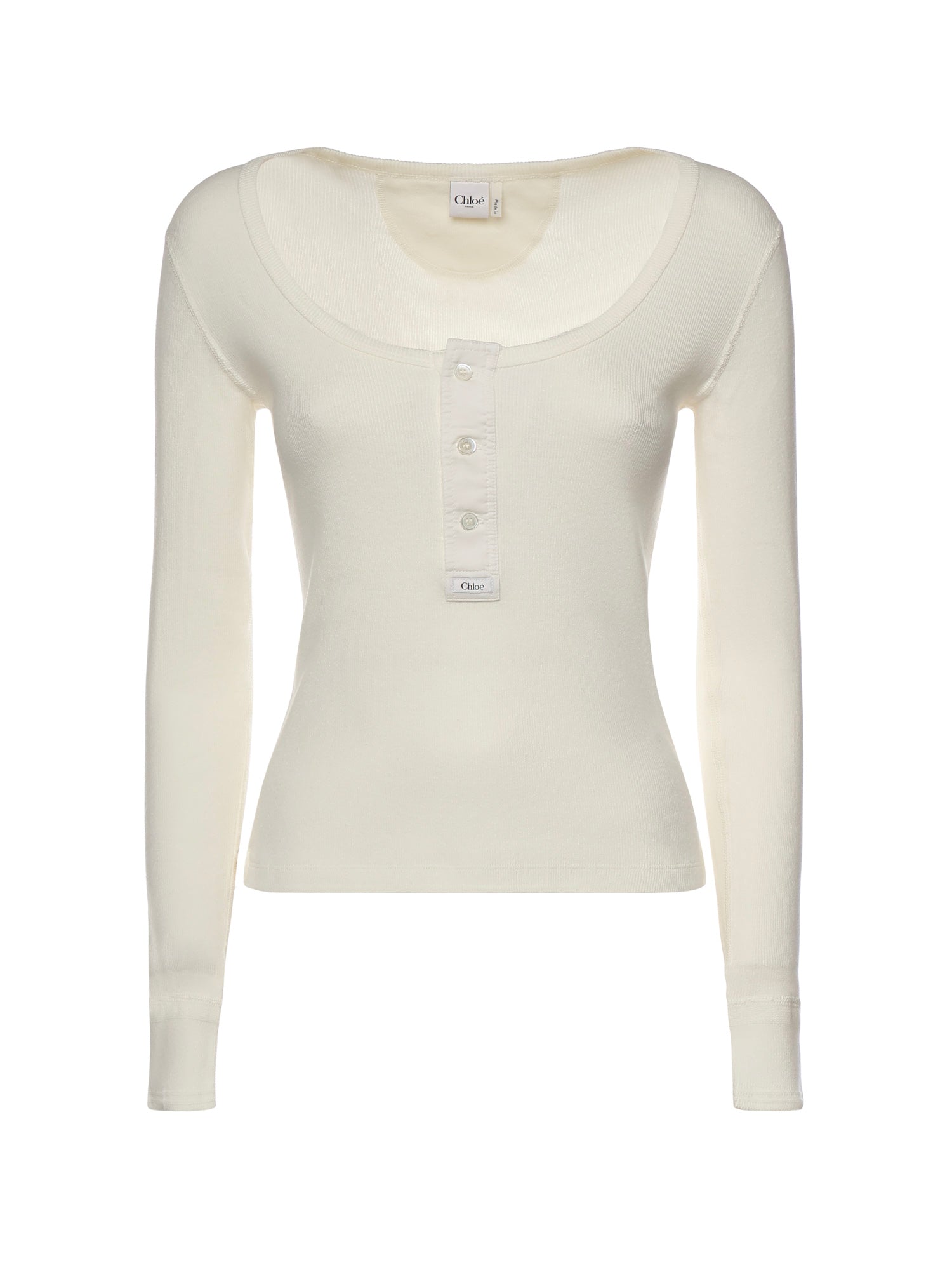 Camicia Henley in jersey di cotone CH26SJH29185 107 CHLOÉ 