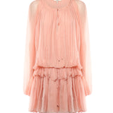 Mini abito con mantella in mussola di seta CH26SRO02001 6L6 CHLOÉ 