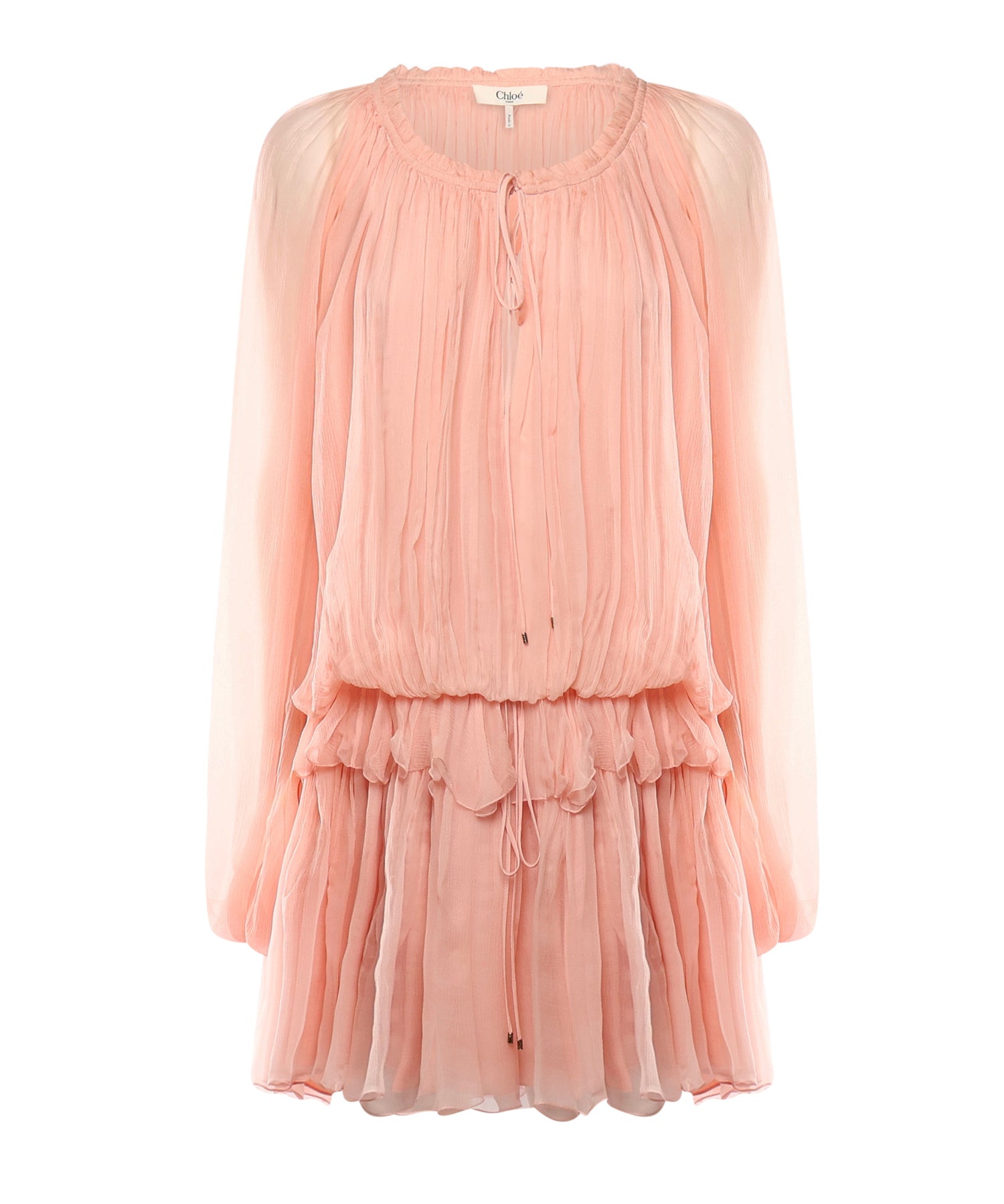 Mini abito con mantella in mussola di seta CH26SRO02001 6L6 CHLOÉ 