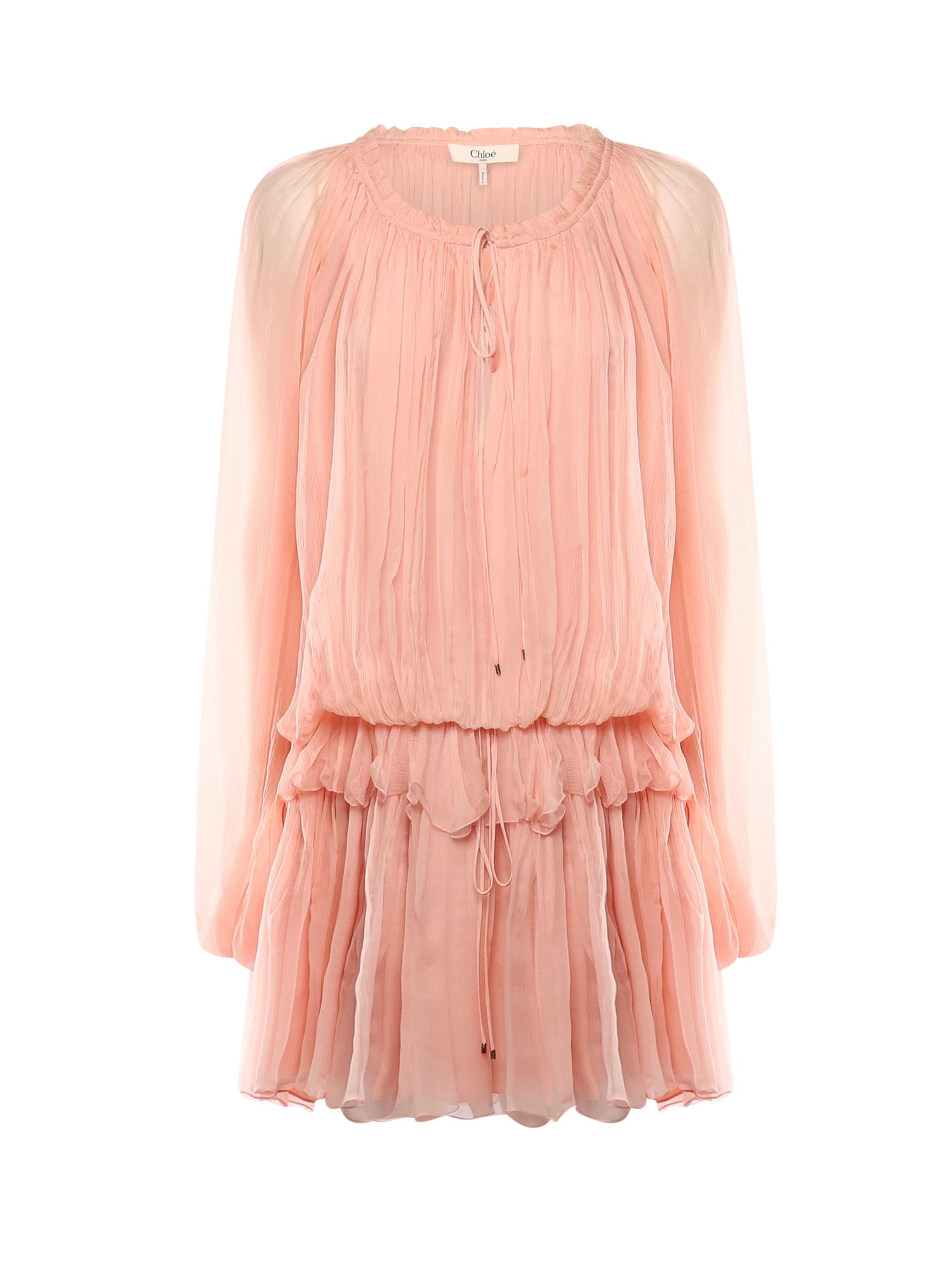 Mini abito con mantella in mussola di seta CH26SRO02001 6L6 CHLOÉ 