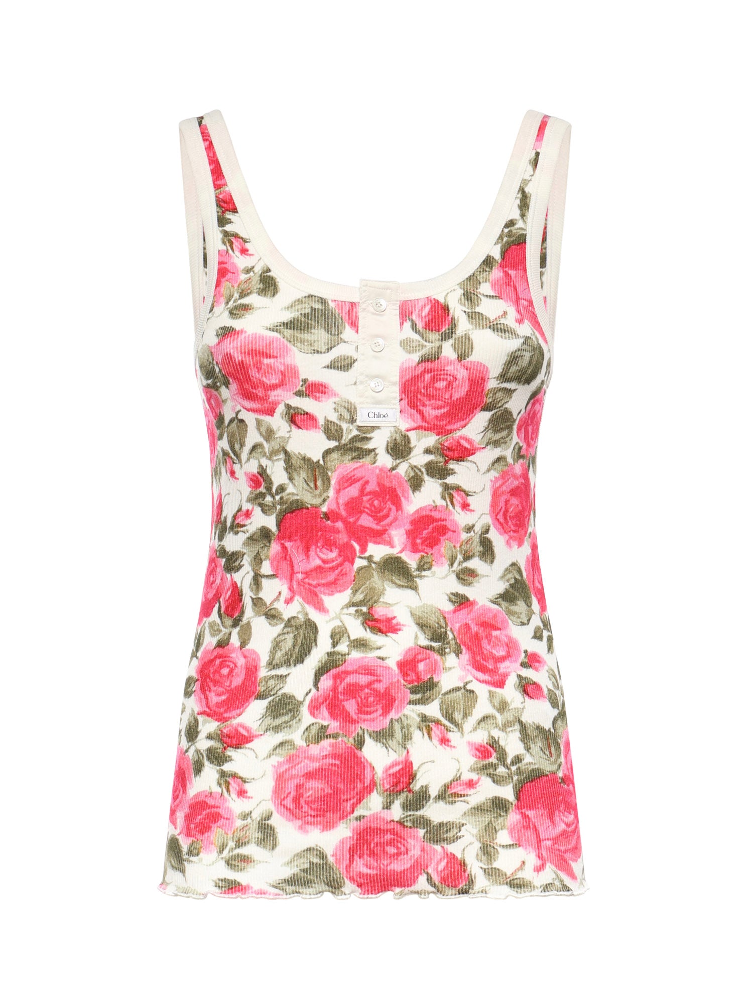 Canotta Henley in jersey di cotone CH26UJH58909 91Y CHLOÉ 