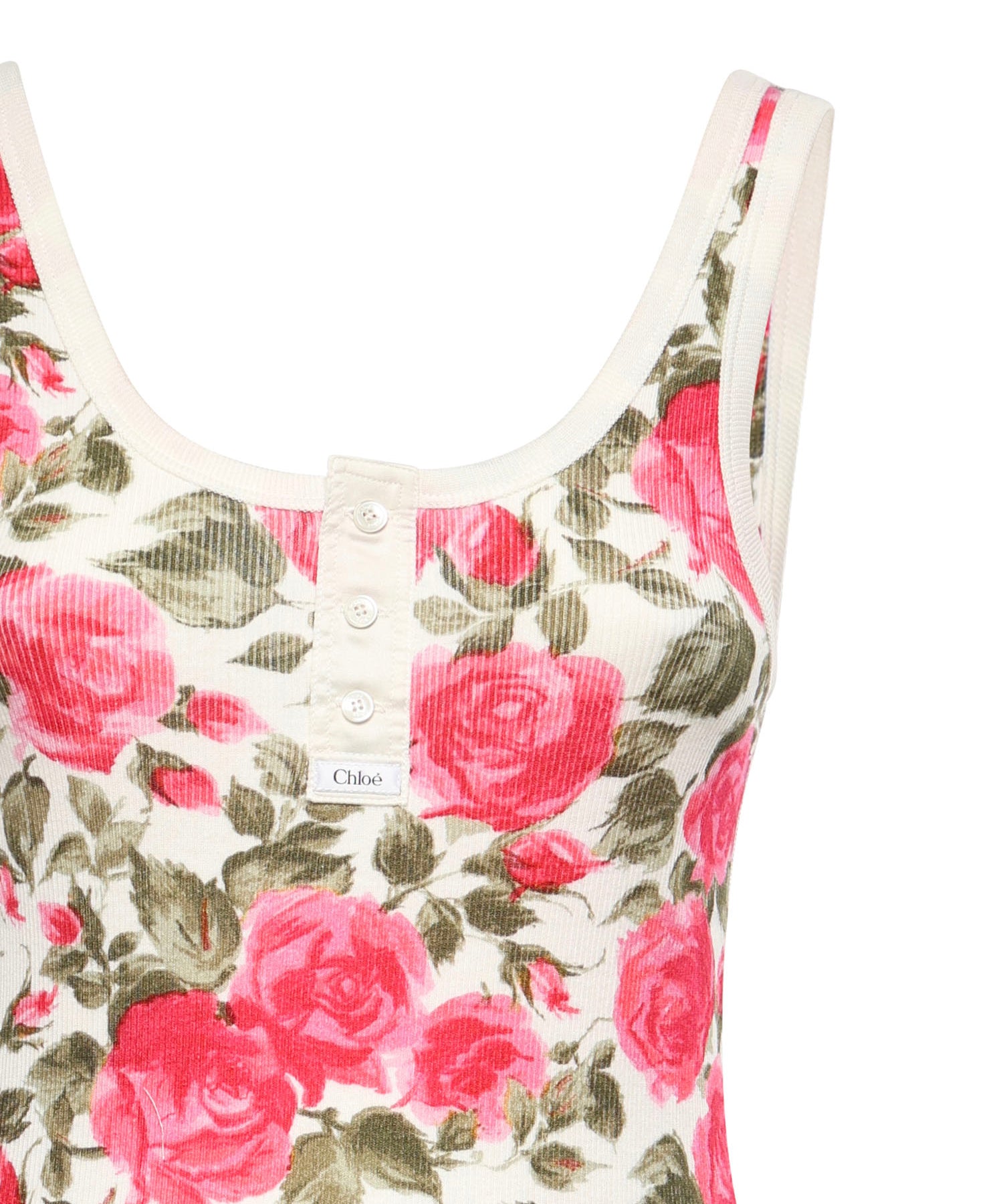 Canotta Henley in jersey di cotone CH26UJH58909 91Y CHLOÉ 