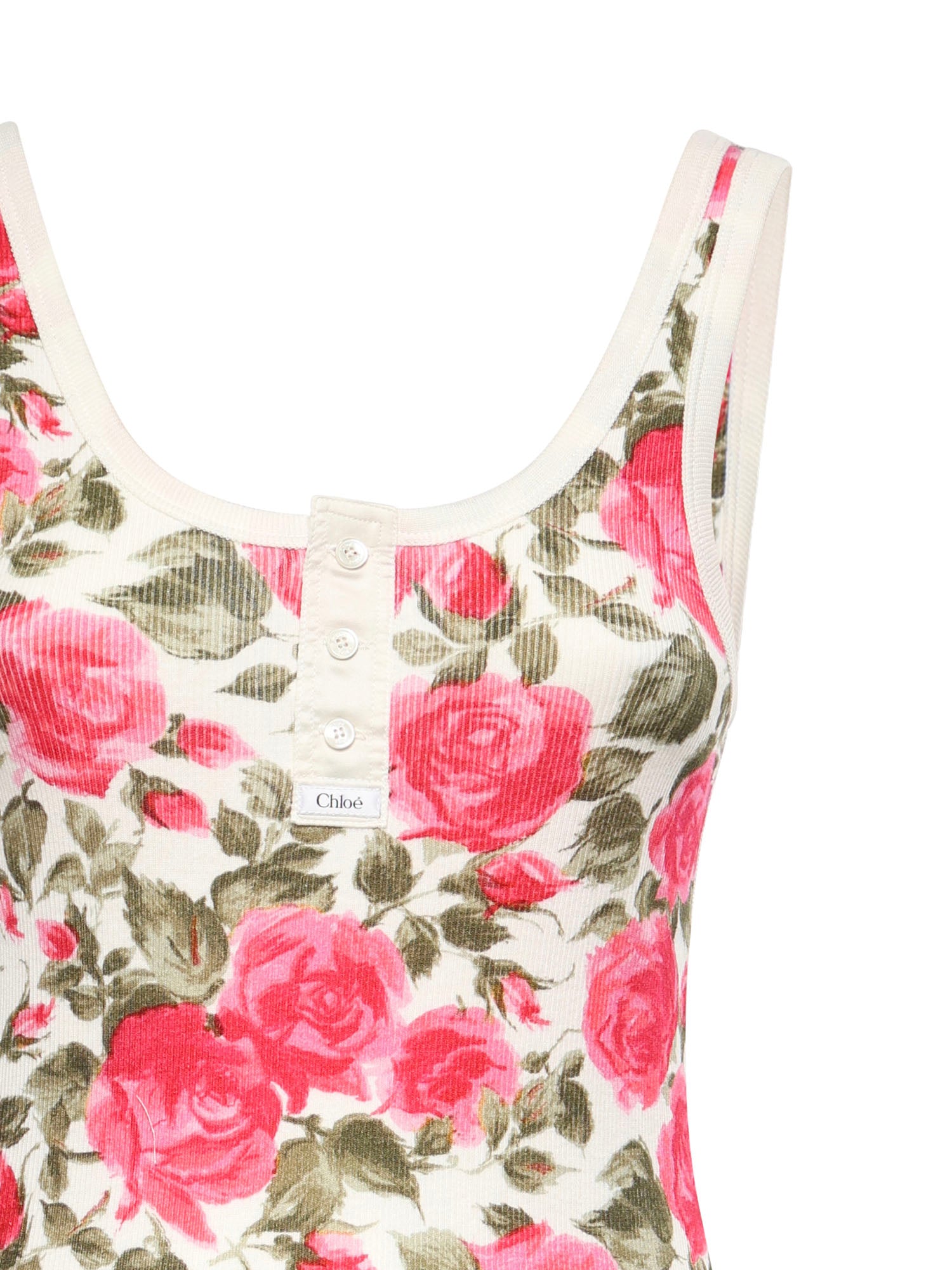 Canotta Henley in jersey di cotone CH26UJH58909 91Y CHLOÉ 