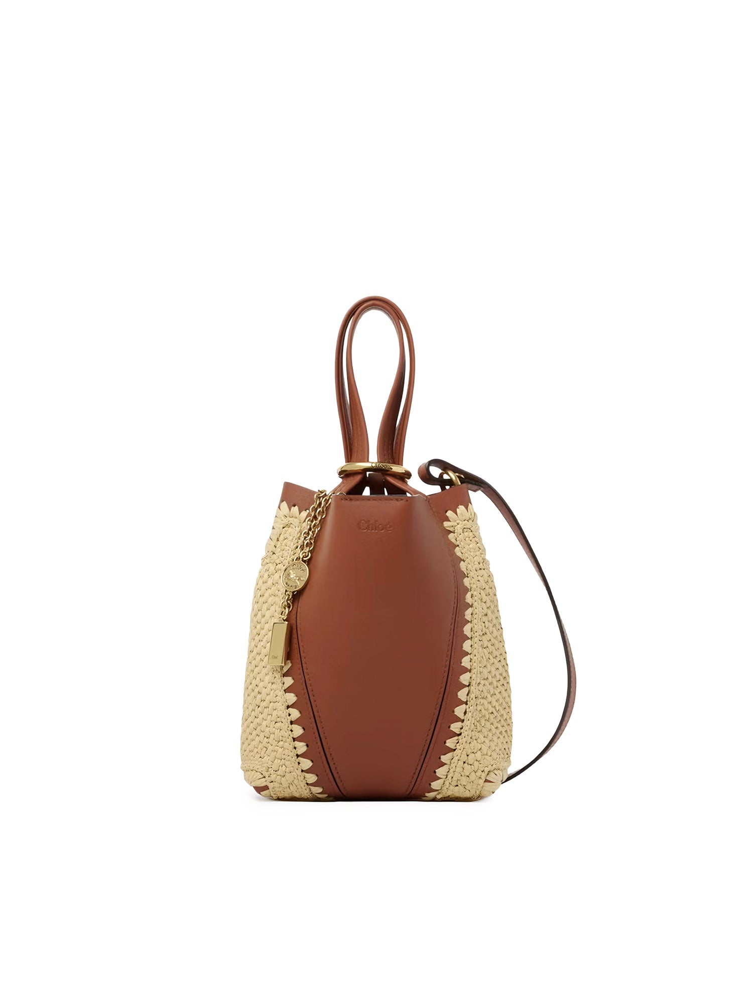 Tote bag Chloé Spin piccola in rafia e pelle CH26US812R60 26M CHLOÉ 