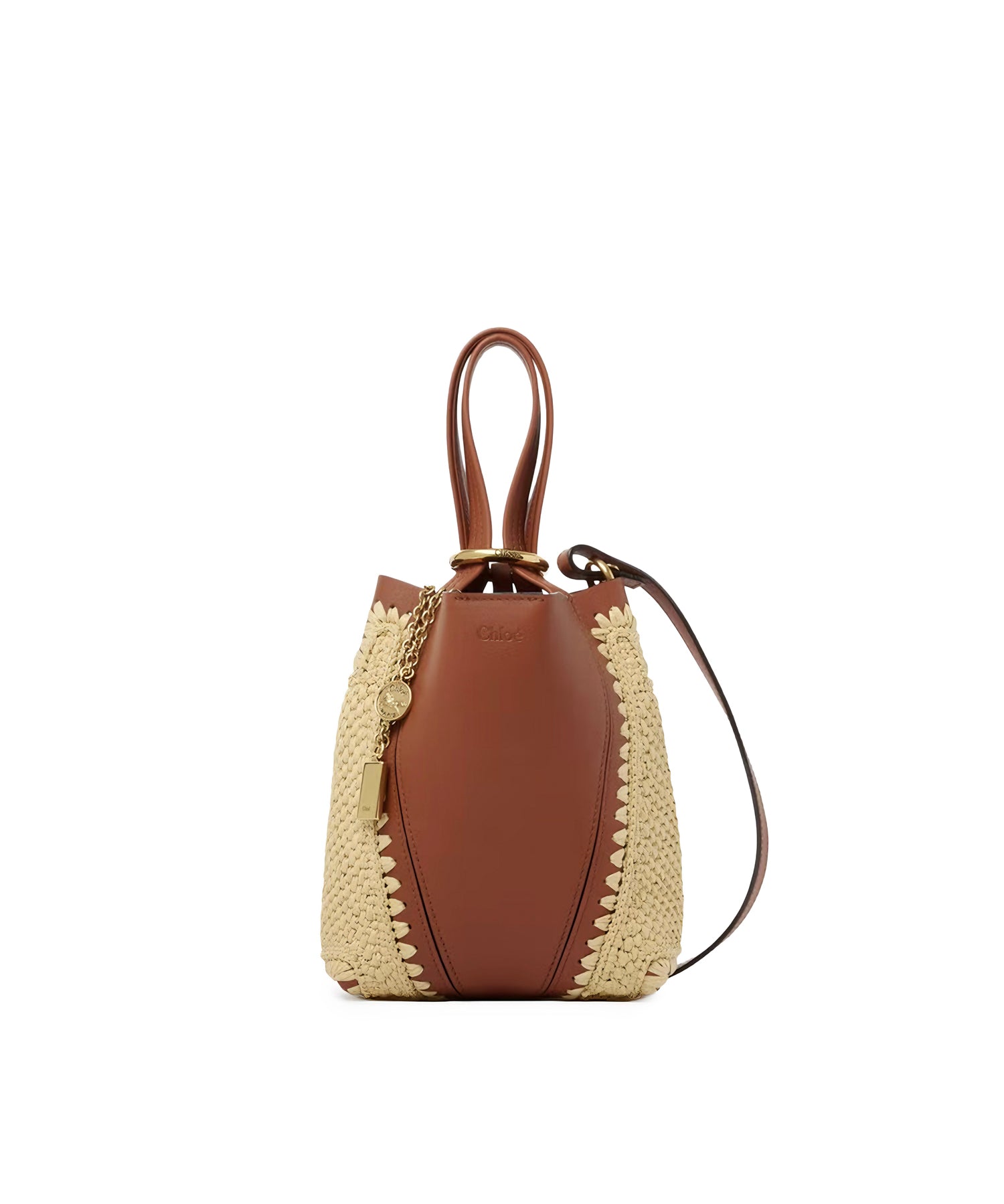 Tote bag Chloé Spin piccola in rafia e pelle CH26US812R60 26M CHLOÉ 