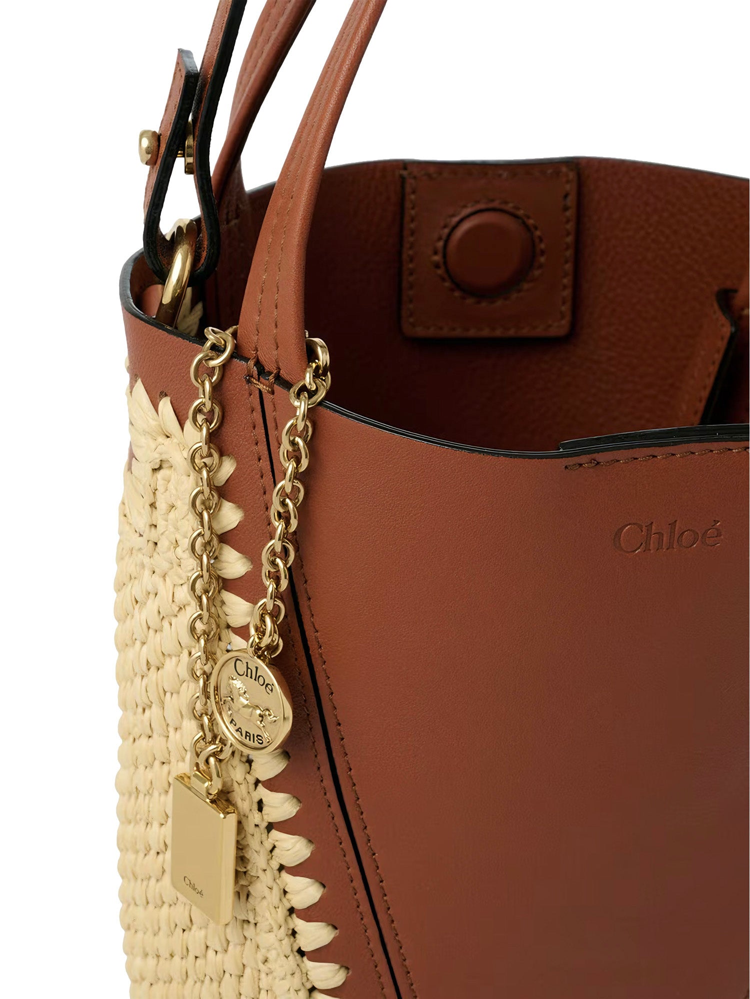 Tote bag Chloé Spin piccola in rafia e pelle CH26US812R60 26M CHLOÉ 