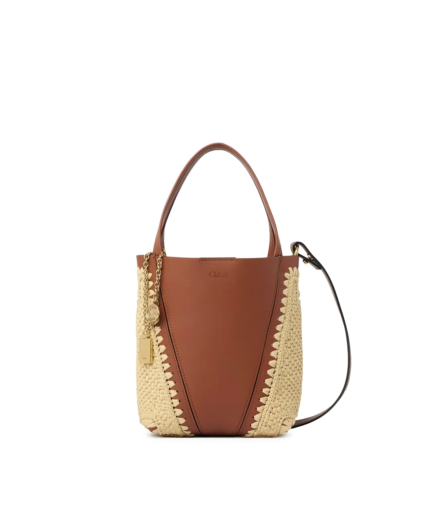 Tote bag Chloé Spin piccola in rafia e pelle CH26US812R60 26M CHLOÉ 