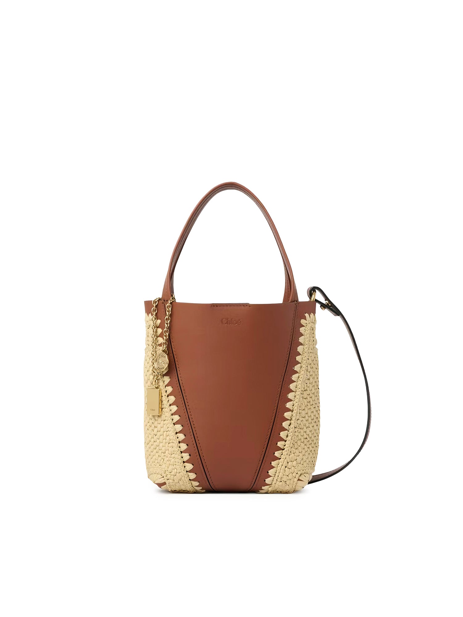 Tote bag Chloé Spin piccola in rafia e pelle CH26US812R60 26M CHLOÉ 