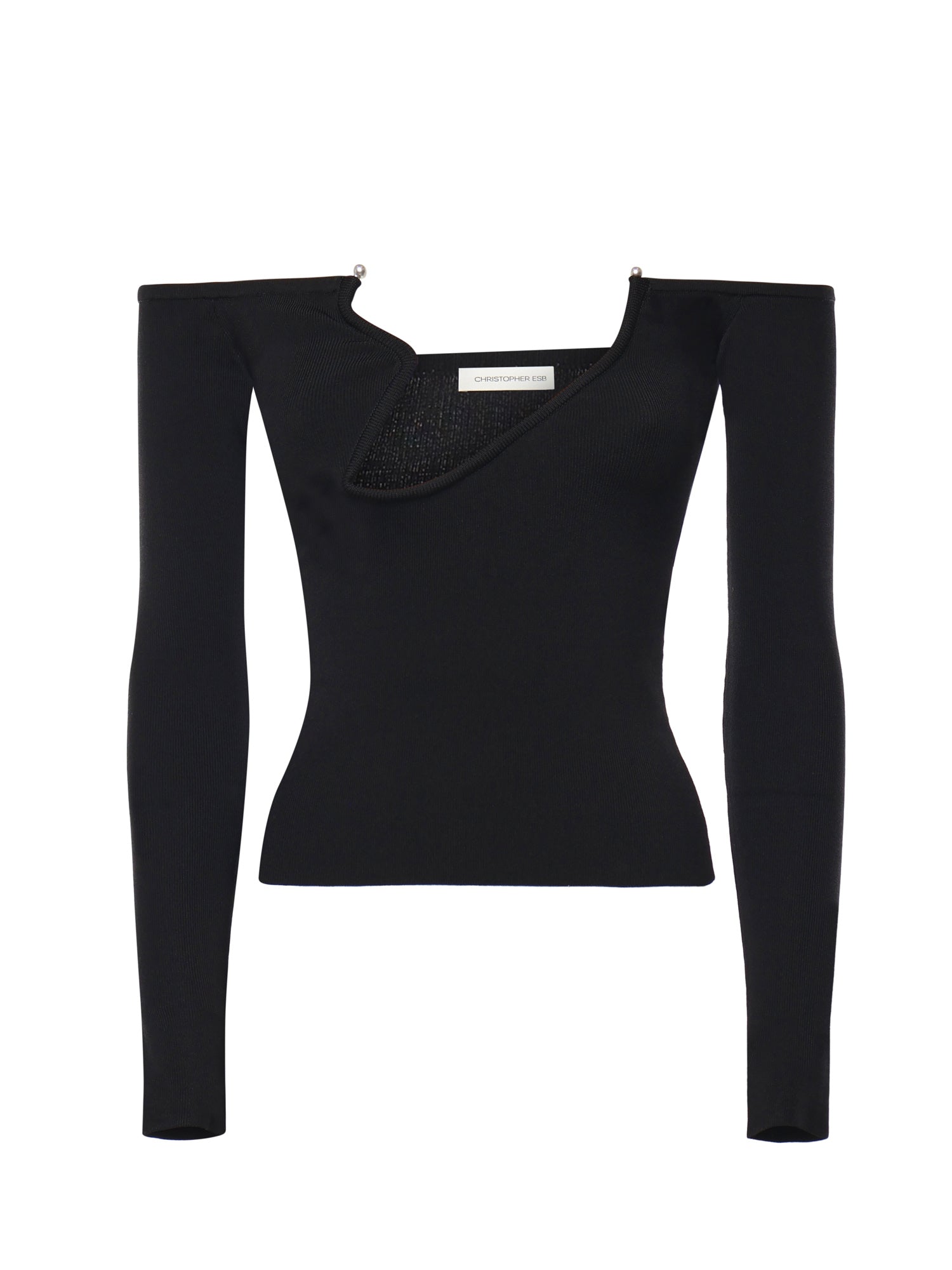 Top Odessa in maglia a coste 25041262 BLACK CHRISTOPHER ESBER 