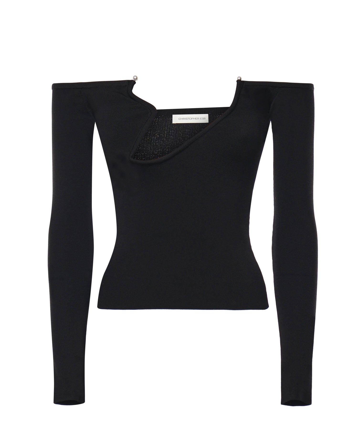 Top Odessa in maglia a coste 25041262 BLACK CHRISTOPHER ESBER 