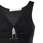 Top Crystal in maglia a coste 25041333 BLACK CHRISTOPHER ESBER 