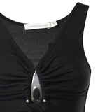 Top Crystal in maglia a coste 25041333 BLACK CHRISTOPHER ESBER 