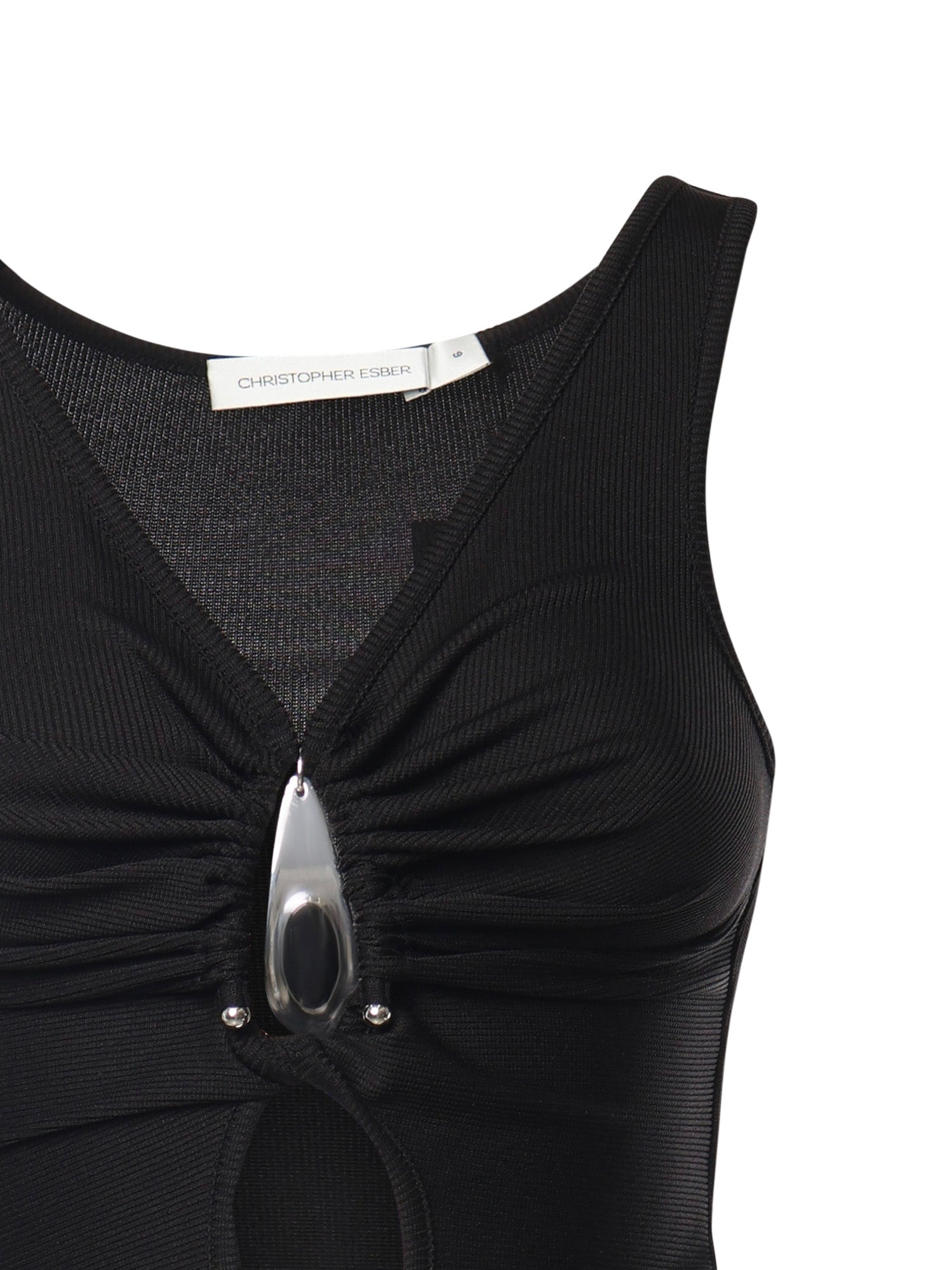 Top Crystal in maglia a coste 25041333 BLACK CHRISTOPHER ESBER 