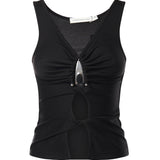 Top Crystal in maglia a coste 25041333 BLACK CHRISTOPHER ESBER 