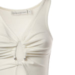 Top Crystal in maglia a coste 25041333 WHITE CHRISTOPHER ESBER 