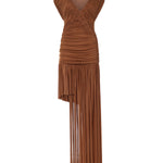 Abito lungo Theron con ruches 25043553 RUSSET CHRISTOPHER ESBER 
