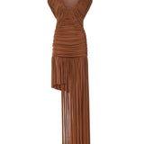 Abito lungo Theron con ruches 25043553 RUSSET CHRISTOPHER ESBER 