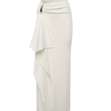 Gonna lunga Crystal in maglia a coste 25044334 WHITE CHRISTOPHER ESBER 