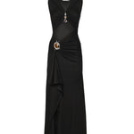 Abito midi Droplet Crystal Separation in jersey 26013750 BLACK CHRISTOPHER ESBER 