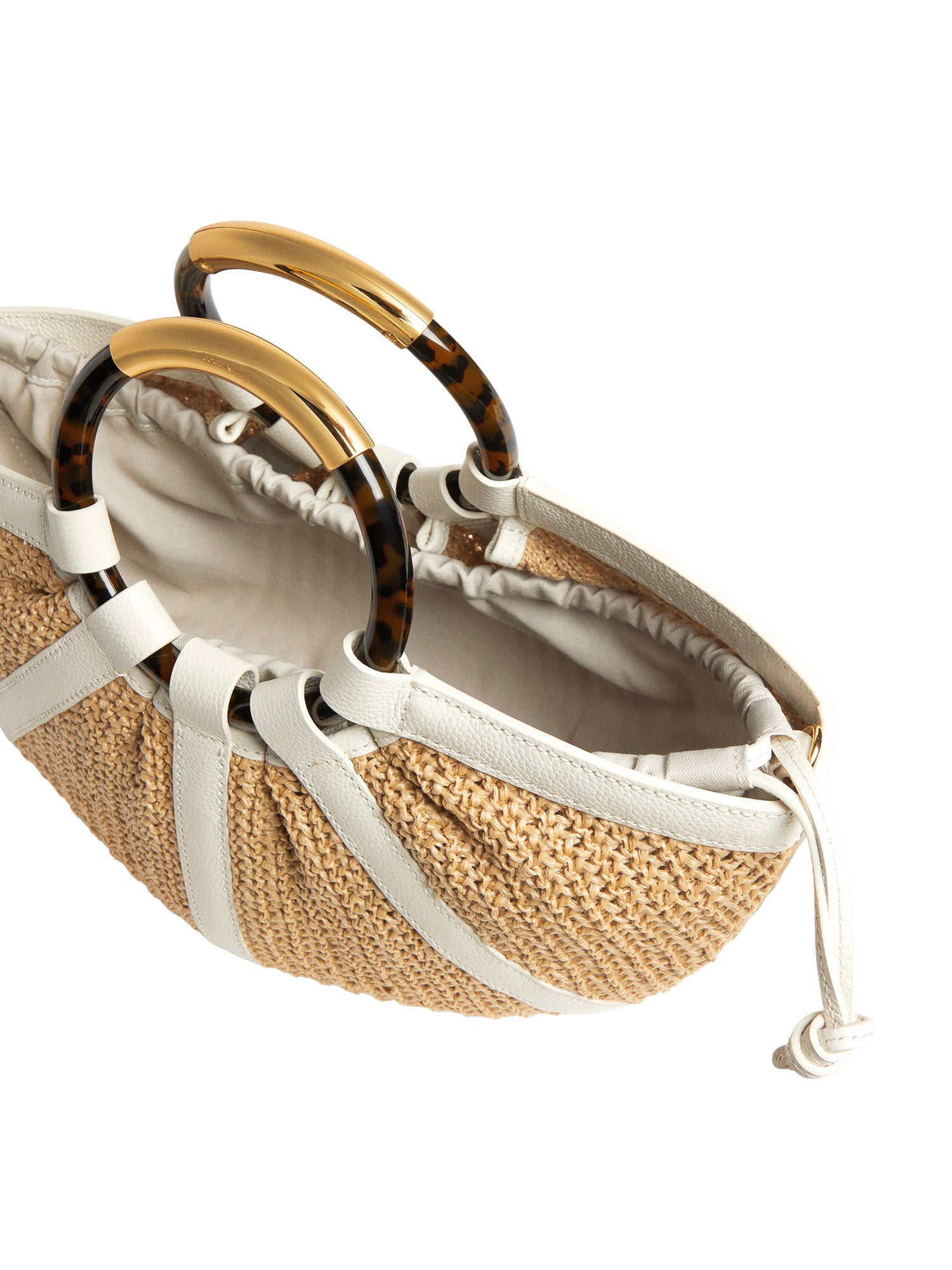 Borsa Shell medium in paglia e pelle E1U5D180201 392 COCCINELLE 