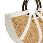 Borsa Shell medium in paglia e pelle E1U5D180201 392 COCCINELLE 