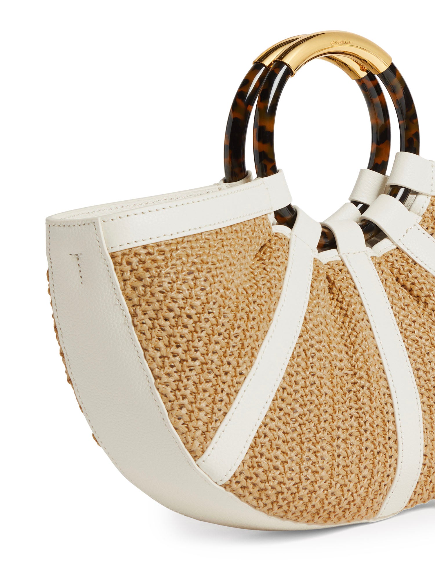Borsa Shell medium in paglia e pelle E1U5D180201 392 COCCINELLE 