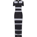Abito lungo polo a righe COPJS114F5028 BLACK COPERNI 
