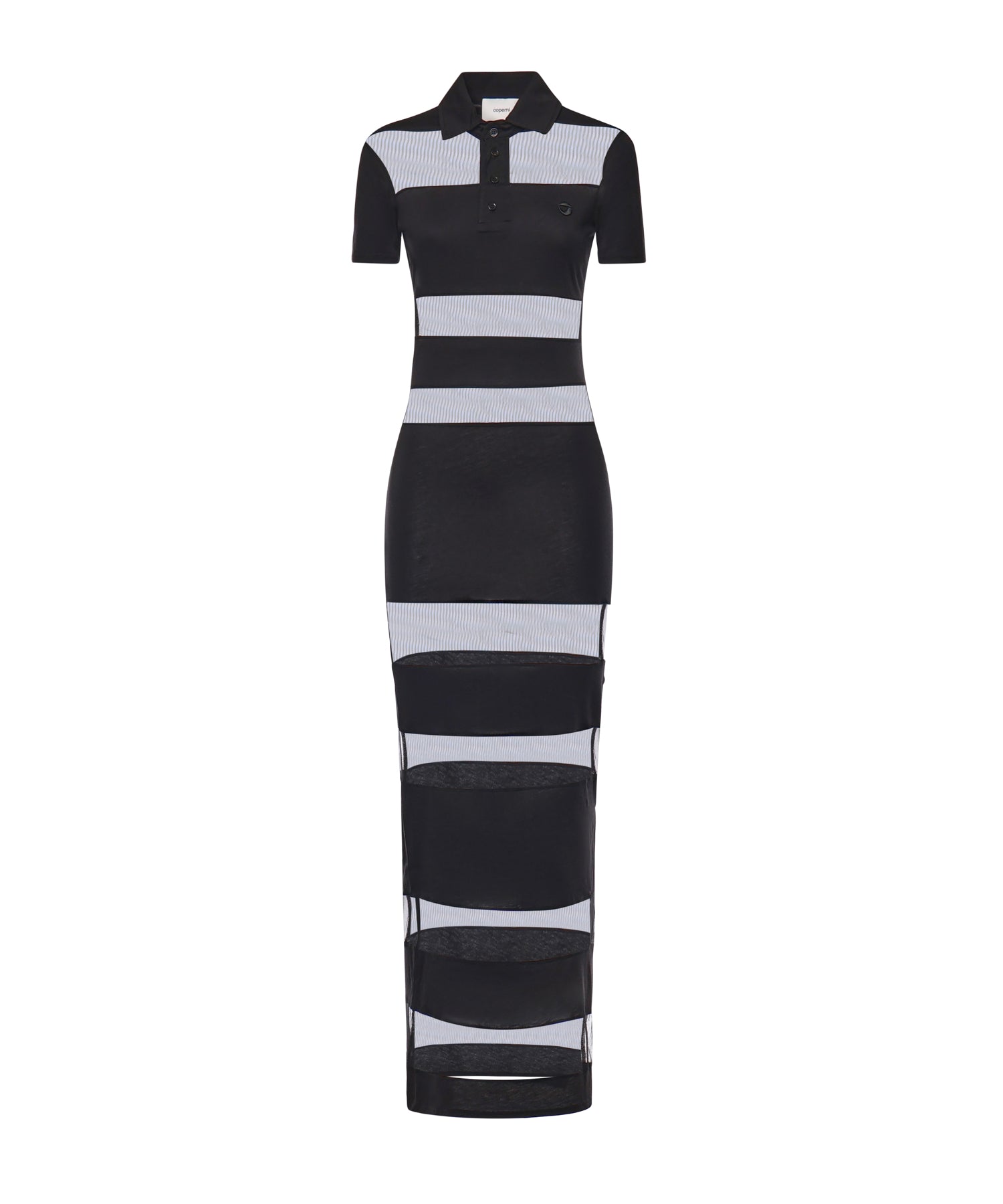 Abito lungo polo a righe COPJS114F5028 BLACK COPERNI 
