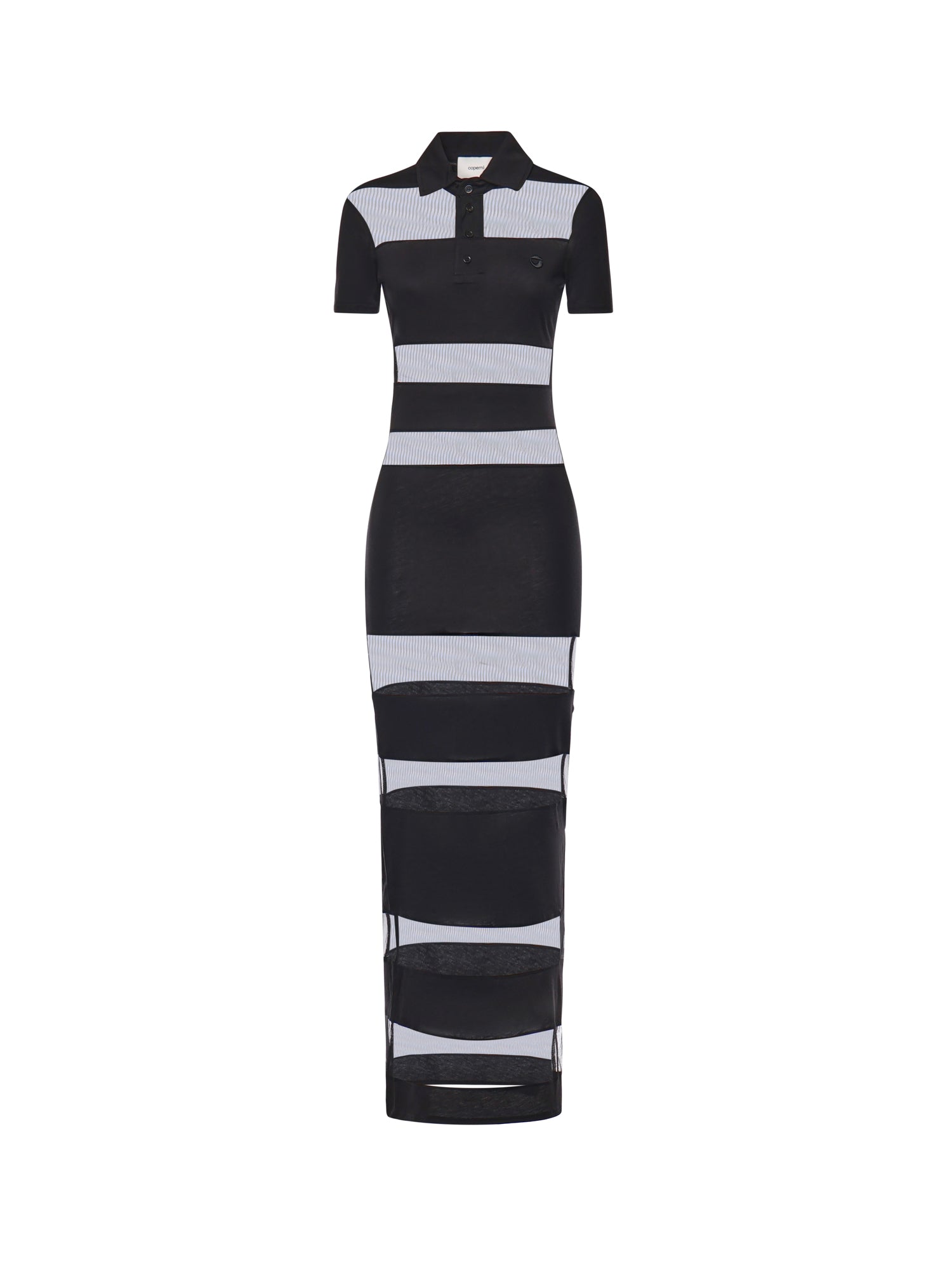 Abito lungo polo a righe COPJS114F5028 BLACK COPERNI 
