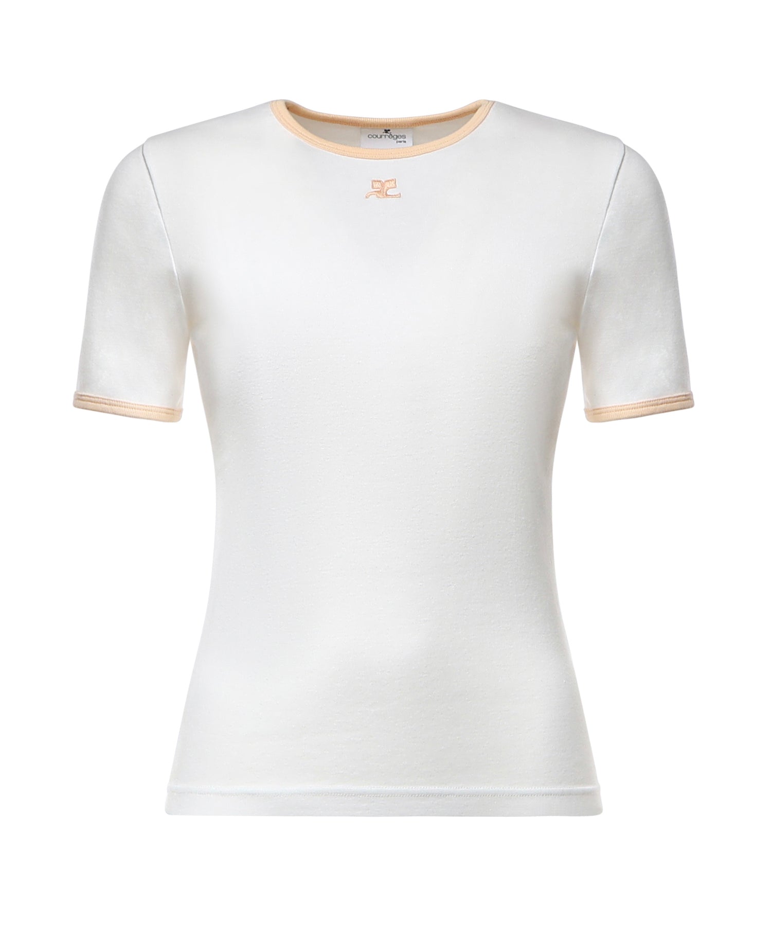 T-shirt Signature Contrast in cotone con logo 125JTS017JS0203 B256 COURREGES 